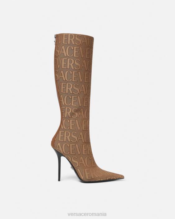 maro cizme înalte până la genunchi Versace femei pantof 40L6475