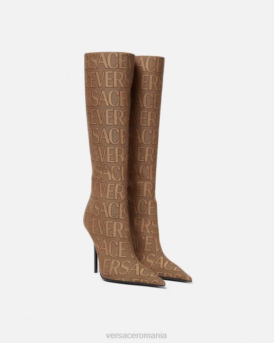 maro cizme înalte până la genunchi Versace femei pantof 40L6475