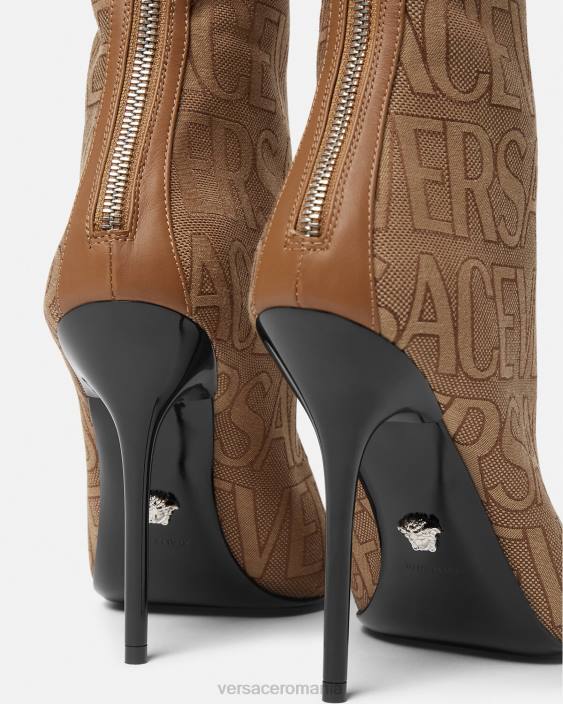 maro cizme înalte până la genunchi Versace femei pantof 40L6475