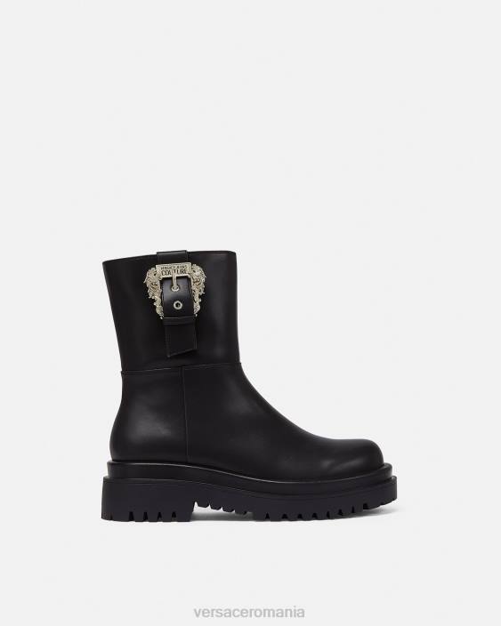 negru a desenat botine baroce cu cataramă Versace femei pantof 40L62271