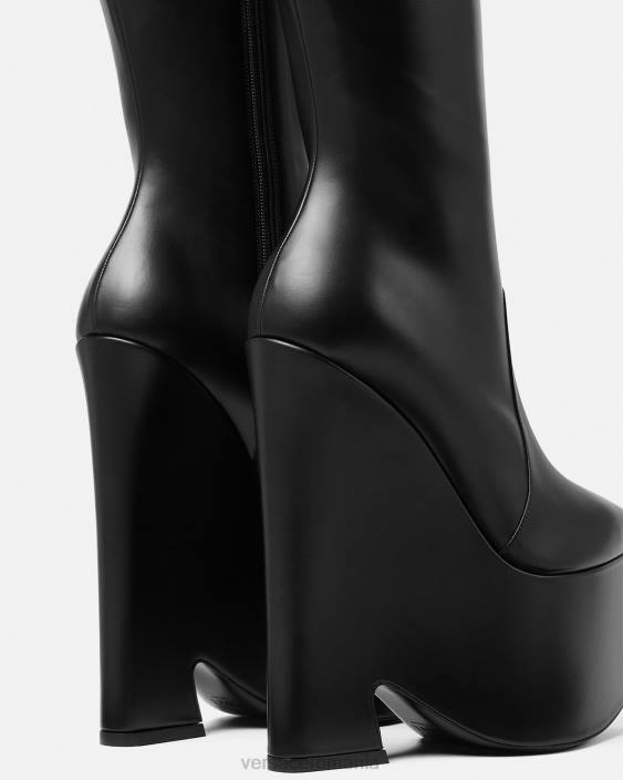 negru cizme cu platformă tempest până la genunchi Versace femei pantof 40L6478