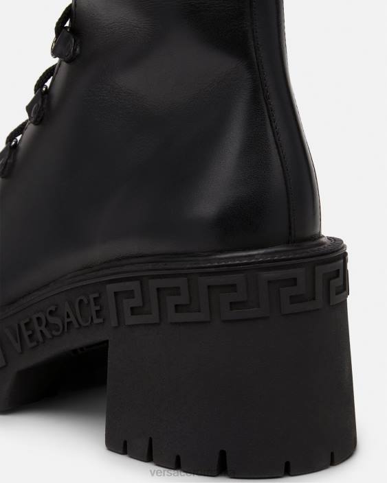 negru cizme de lupta platforma greca Versace femei pantof 40L6480