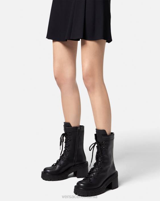 negru cizme de lupta platforma greca Versace femei pantof 40L6480