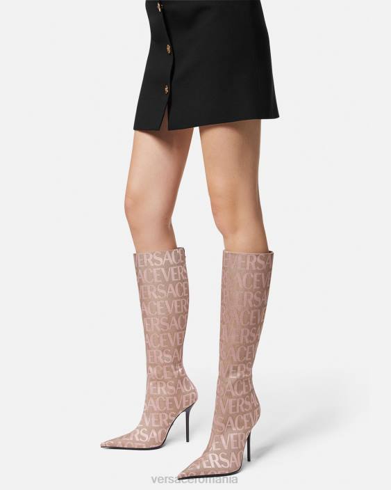 roz cizme înalte până la genunchi Versace femei pantof 40L6476