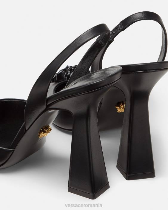 negru pantofii cu sling-back la medusa Versace femei pantof 40L6489
