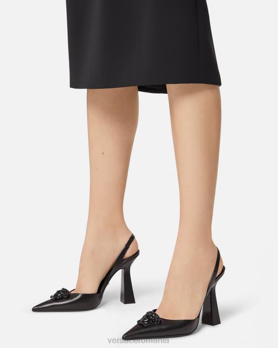 negru pantofii cu sling-back la medusa Versace femei pantof 40L6489