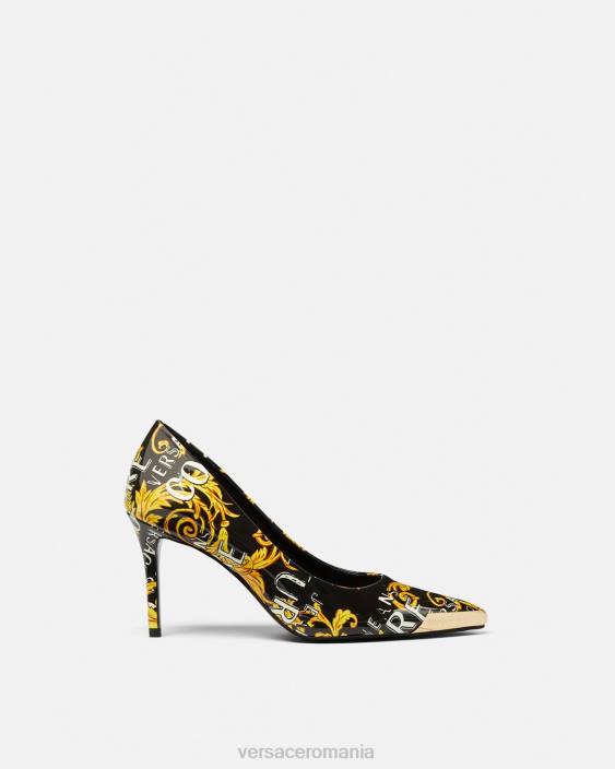 negru si auriu pantofii couture cu logo scarlett Versace femei pantof 40L62304