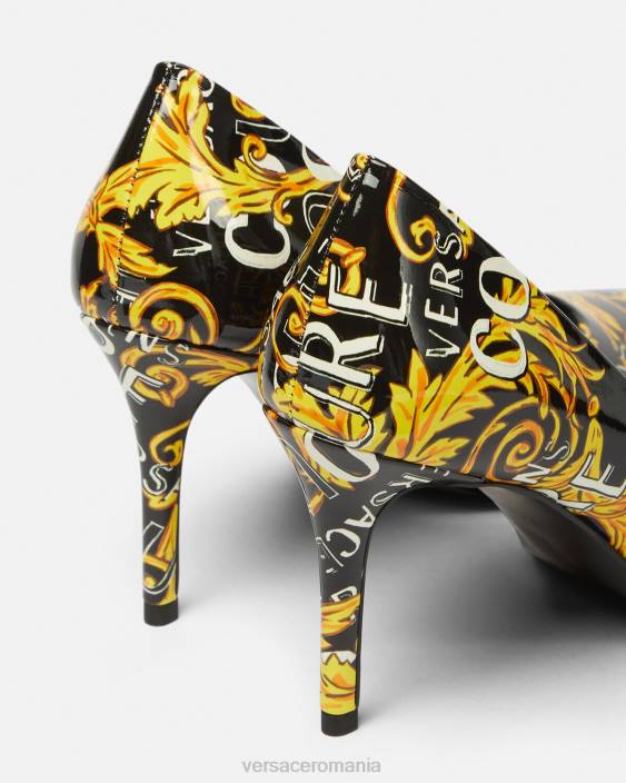 negru si auriu pantofii couture cu logo scarlett Versace femei pantof 40L62304