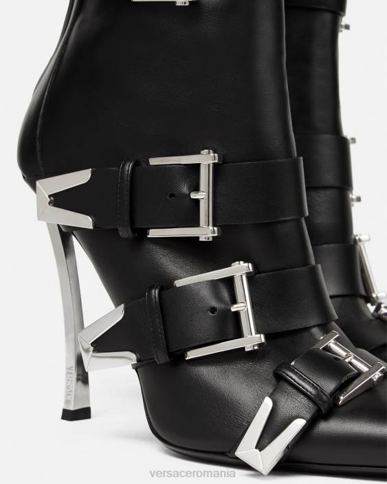 negru cizme cu cataramă în vârf Versace femei pantof 40L6390