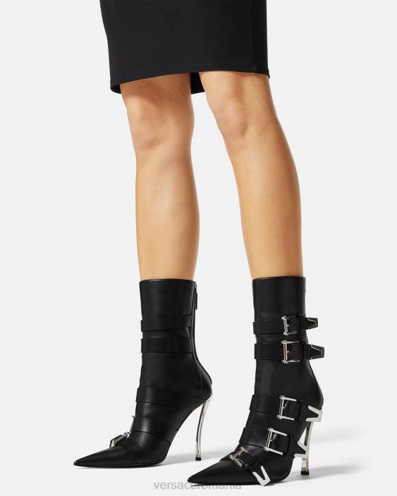 negru cizme cu cataramă în vârf Versace femei pantof 40L6390