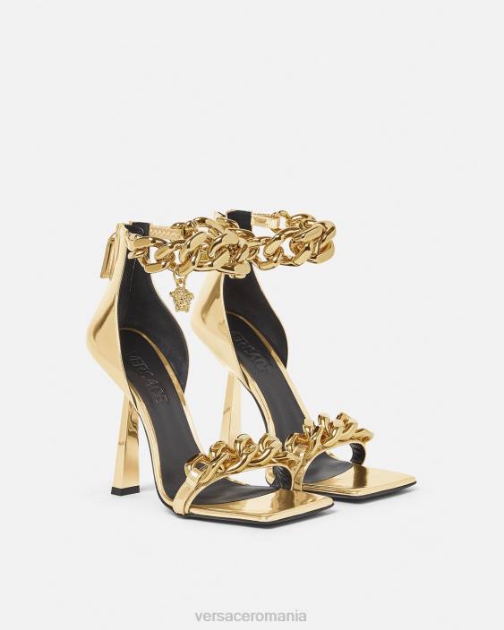 aur sandale cu lanț metalic medusa Versace femei pantof 40L6447