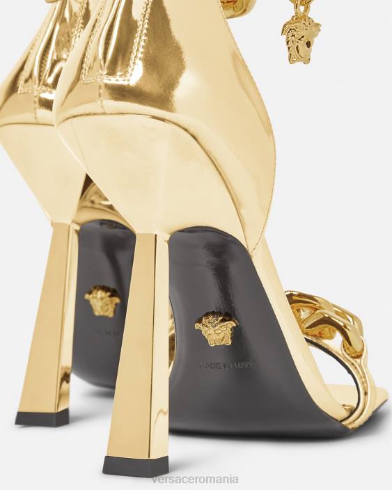 aur sandale cu lanț metalic medusa Versace femei pantof 40L6447