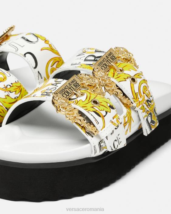 auriu și alb sandale couture cu logo arizona Versace femei pantof 40L62275