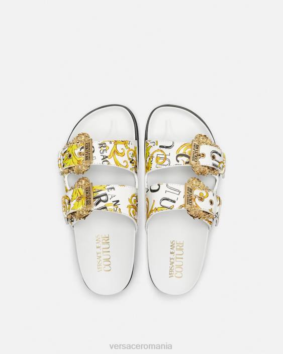 auriu și alb sandale couture cu logo arizona Versace femei pantof 40L62275