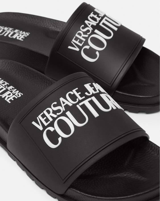 negru diapozitive de cauciuc cu logo Versace femei pantof 40L62290