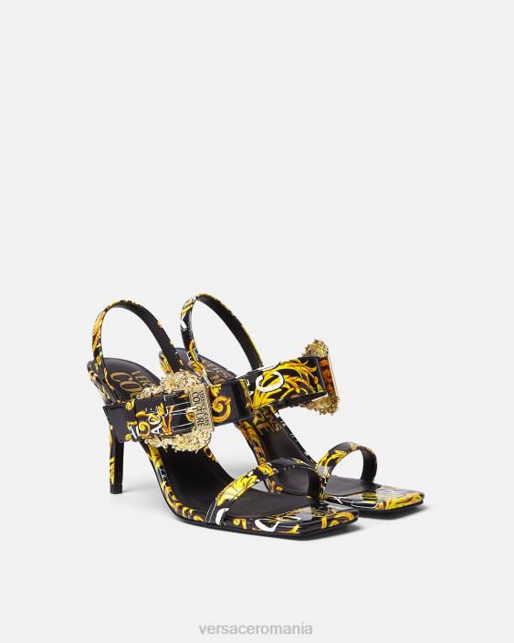 negru si auriu sandale cu slingback emily cu logo Versace femei pantof 40L62282