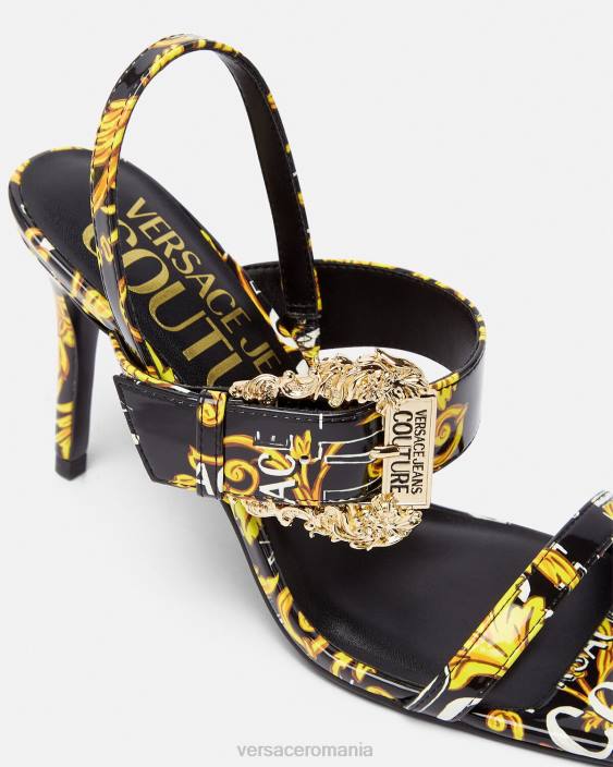 negru si auriu sandale cu slingback emily cu logo Versace femei pantof 40L62282