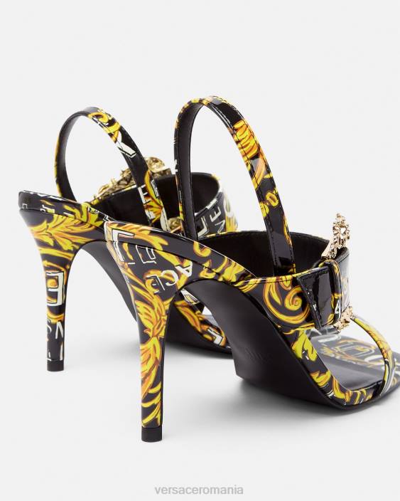 negru si auriu sandale cu slingback emily cu logo Versace femei pantof 40L62282