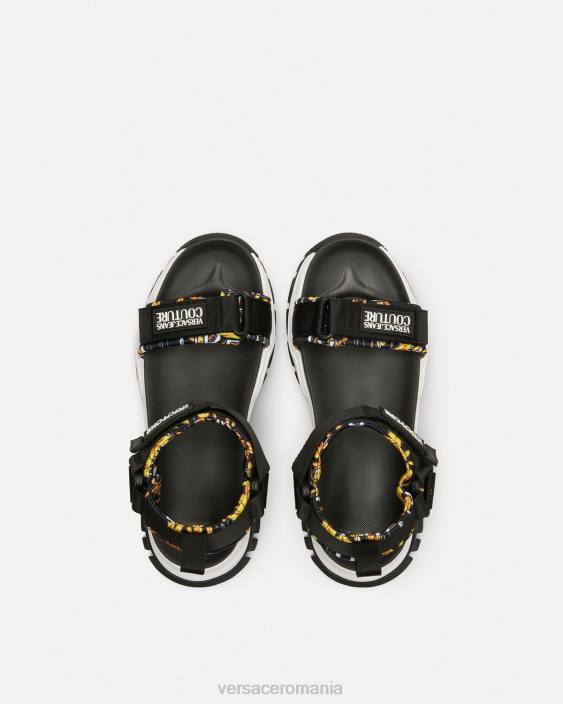 negru si auriu sandale groase hiker Versace femei pantof 40L62288