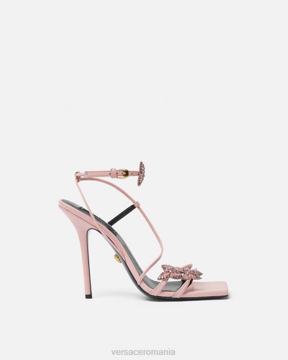 roz sandale din satin cu fluturi de cristal Versace femei pantof 40L6437