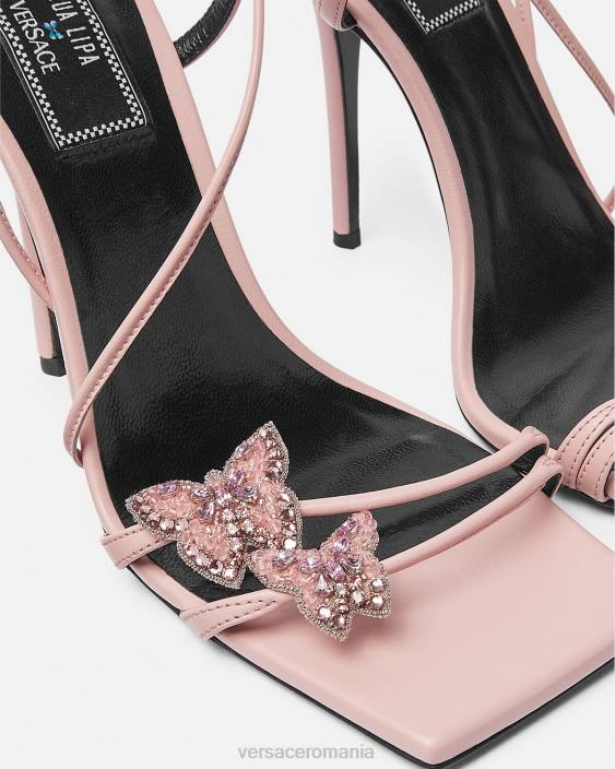 roz sandale din satin cu fluturi de cristal Versace femei pantof 40L6437