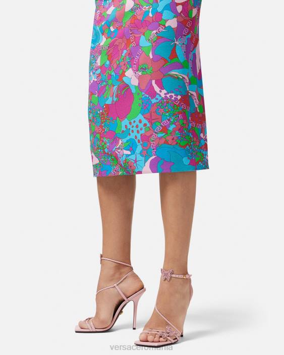 roz sandale din satin cu fluturi de cristal Versace femei pantof 40L6437