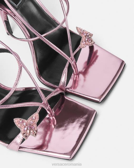 roz sandale metalice fluturi de cristal Versace femei pantof 40L6434