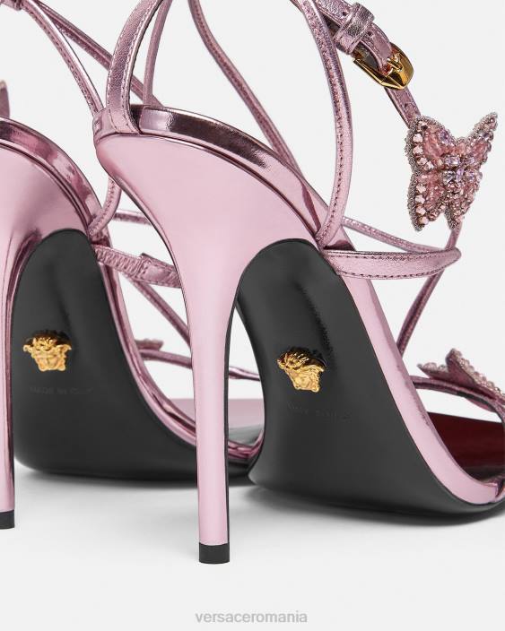 roz sandale metalice fluturi de cristal Versace femei pantof 40L6434