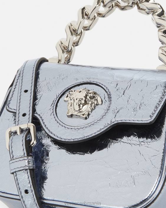 albastru deschis geanta mini metalizata la medusa Versace femei saci 40L6302