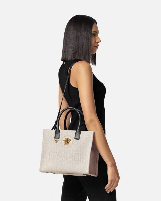 bej geantă tote mică la medusa Versace femei saci 40L6330