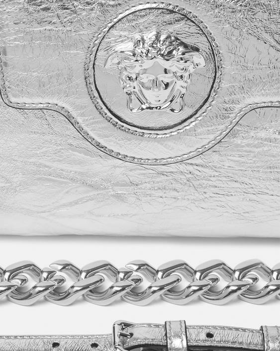 gri geantă mică metalizată la medusa Versace femei saci 40L6305