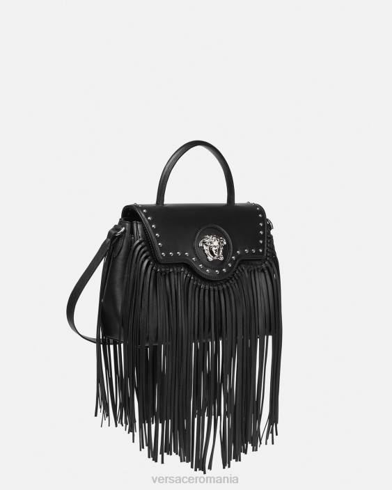 negru geantă la medusa cu franjuri Versace femei saci 40L6363