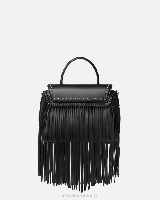 negru geantă la medusa cu franjuri Versace femei saci 40L6363