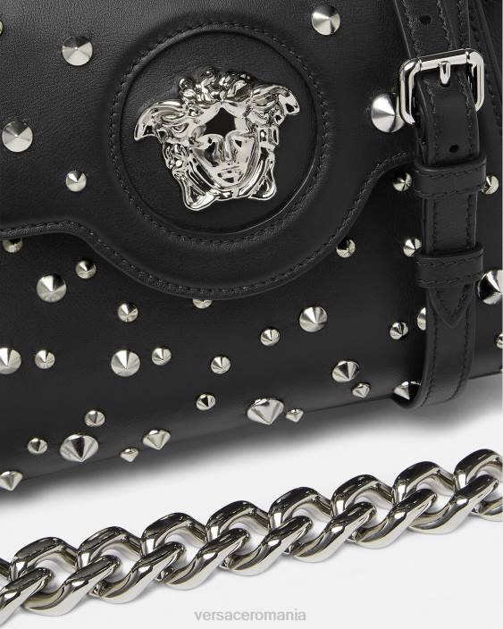 negru geantă mică cu vârfuri la medusa Versace femei saci 40L6350