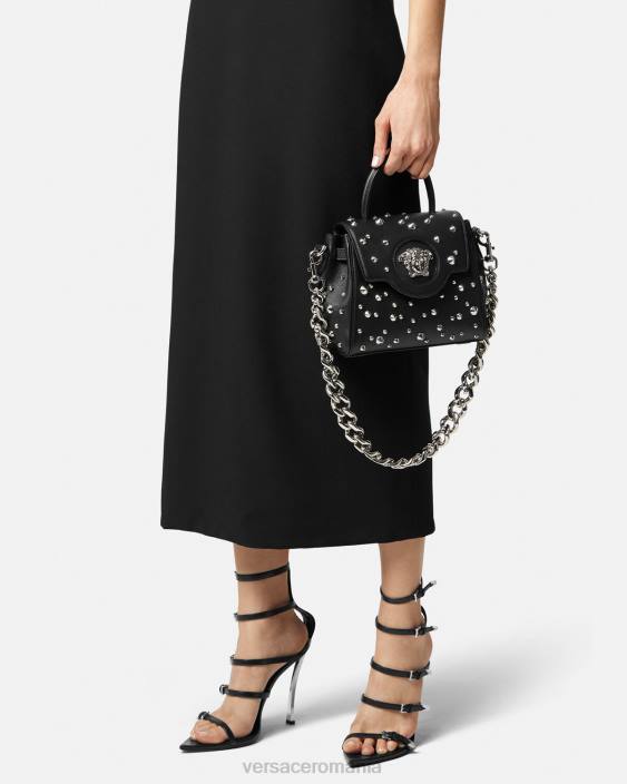 negru geantă mică cu vârfuri la medusa Versace femei saci 40L6350