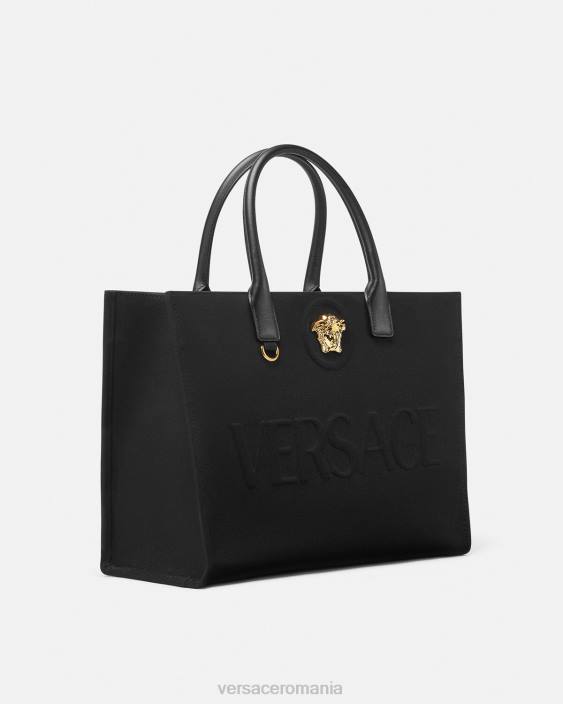negru geantă tote mare la medusa Versace femei saci 40L6341