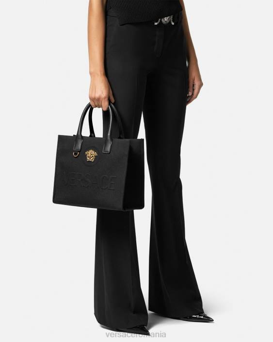 negru geantă tote mică la medusa Versace femei saci 40L6331