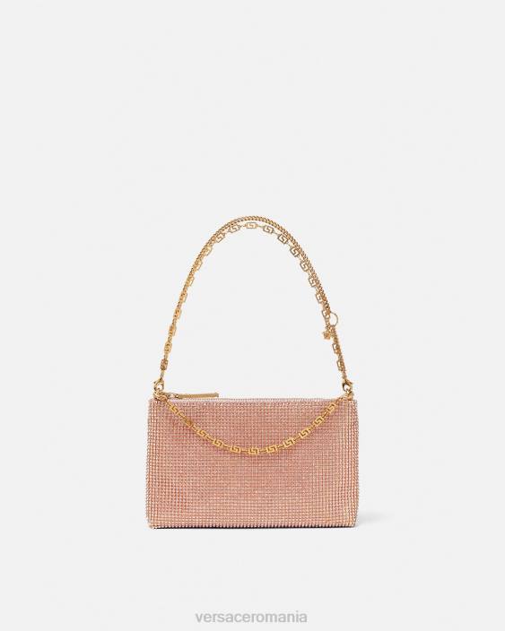 roz clutch cu plasă metalică de cristal Versace femei saci 40L6381