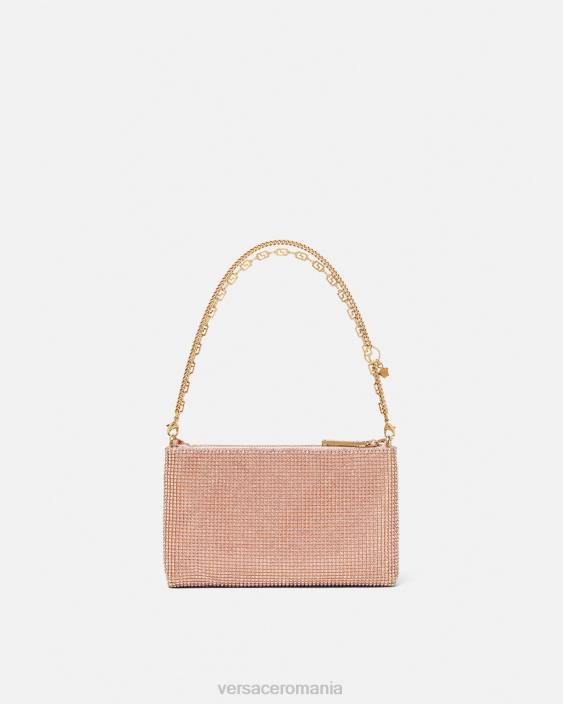 roz clutch cu plasă metalică de cristal Versace femei saci 40L6381