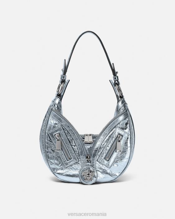 albastru deschis repetă geanta hobo mică metalică Versace femei saci 40L6279