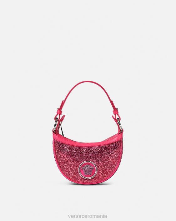 fucsie geantă mini hobo cu cristale repetitive Versace femei saci 40L6291