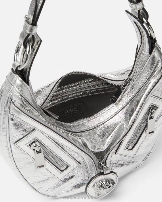 gri repetă geanta hobo mică metalică Versace femei saci 40L6280