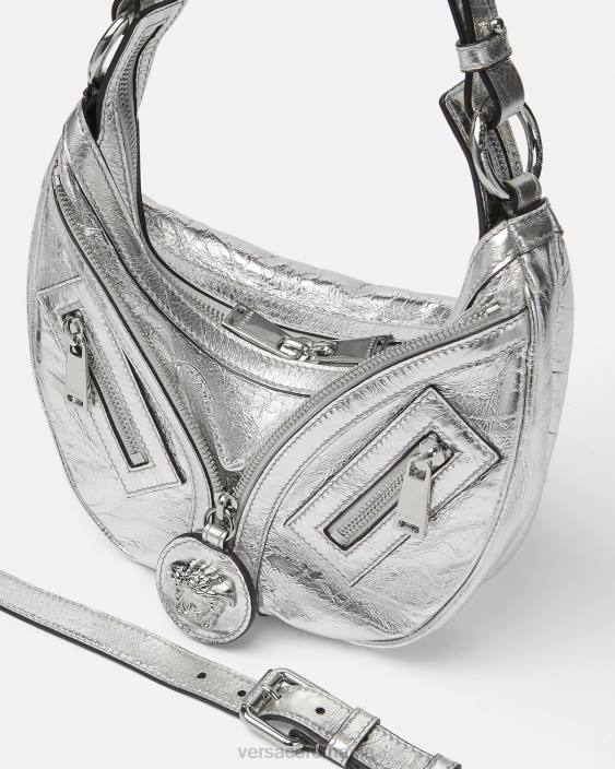 gri repetă geanta hobo mică metalică Versace femei saci 40L6280