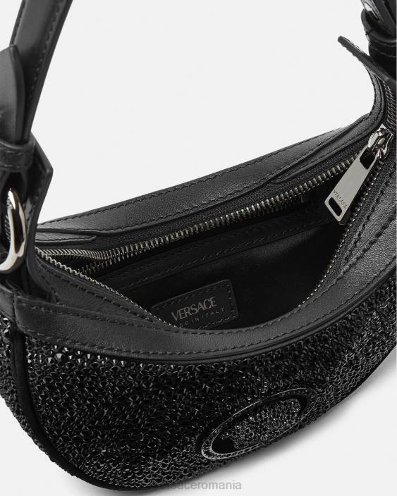 negru geantă mini hobo cu cristale repetitive Versace femei saci 40L6292