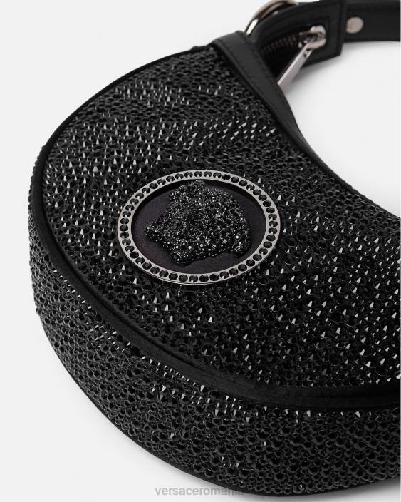 negru geantă mini hobo cu cristale repetitive Versace femei saci 40L6292