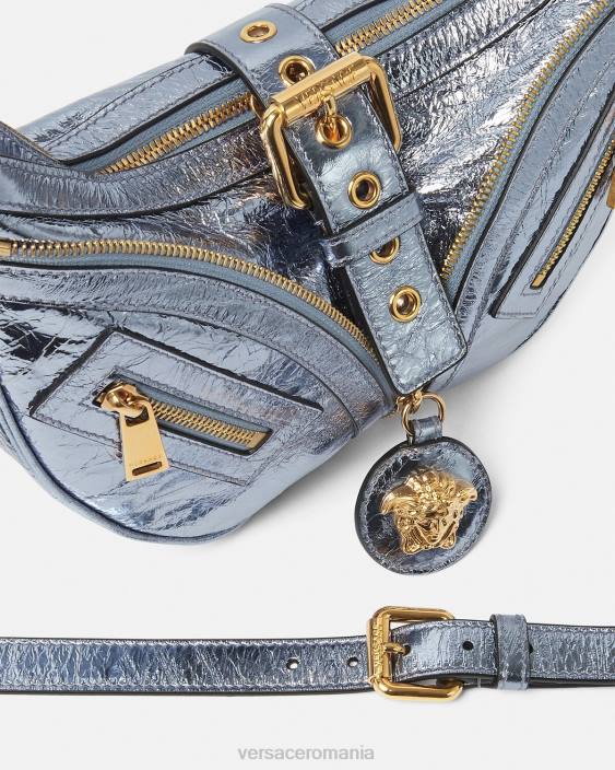 o singură culoare geantă hobo mică cu repetare metalică Versace femei saci 40L6277