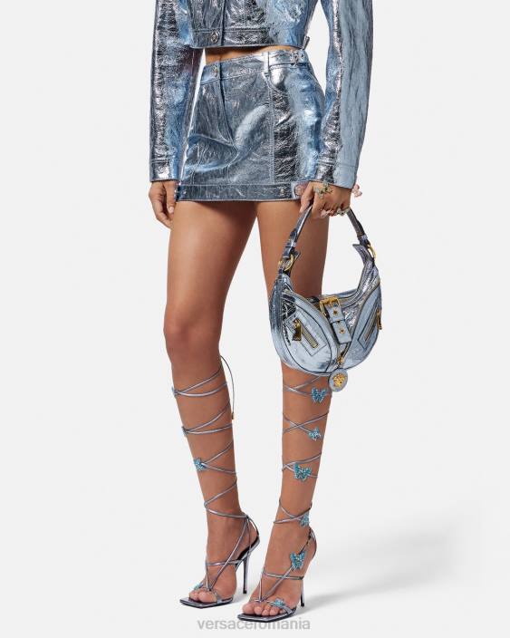 o singură culoare geantă hobo mică cu repetare metalică Versace femei saci 40L6277