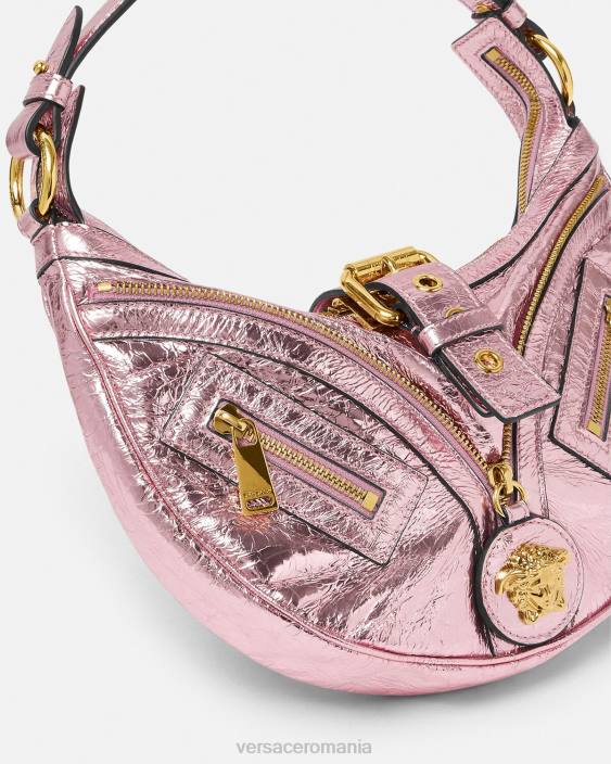 o singură culoare geantă hobo mică cu repetare metalică Versace femei saci 40L6278