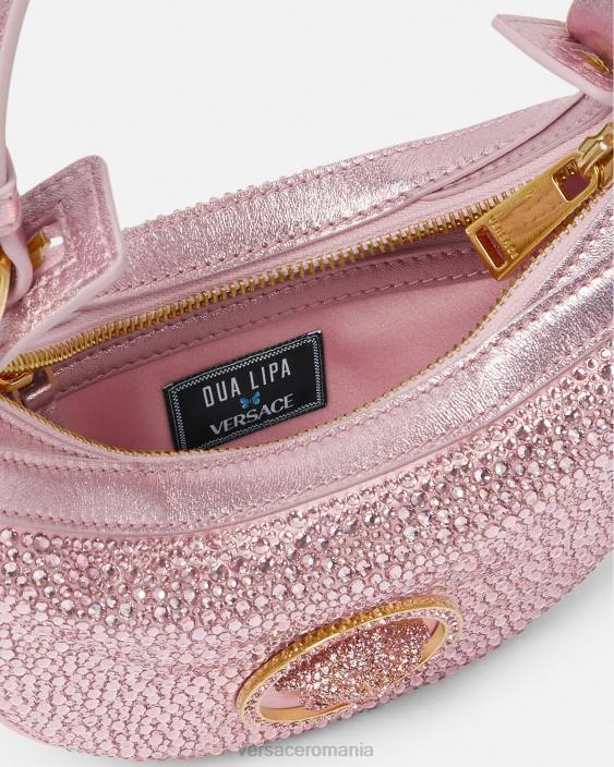 roz geantă mini hobo cu cristale repetitive Versace femei saci 40L6275