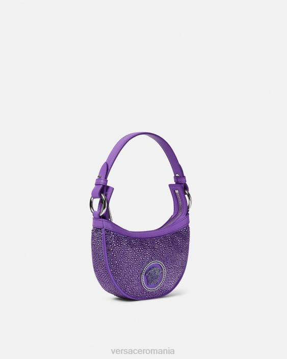 violet geantă mini hobo cu cristale repetitive Versace femei saci 40L6299